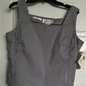 Jones Wear Black and White Checkered Women's Top